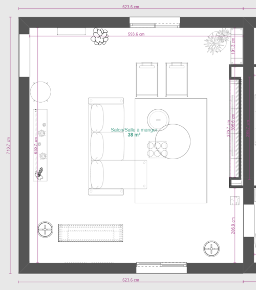 odecoration,plan 2D,aménagement intérieur,aménagement salon,