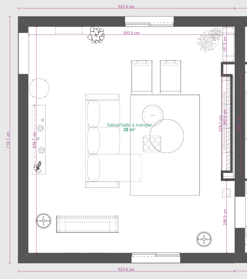 odecoration,plan 2D,cotations,  ergonomie pièce, volume,aménagement intérieur,